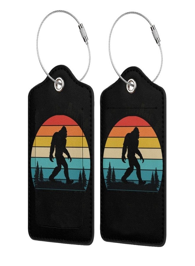 Vridoyt 2 Pcs Bigfoot Luggage Tag for Suitcase, Identifiers Privacy Cover ID Label with Steel Loop, Cute Sasquatch Luggage Tags Birthday Gifts for Men Women Outdoor Travel Father's Mother's Day - Image 4